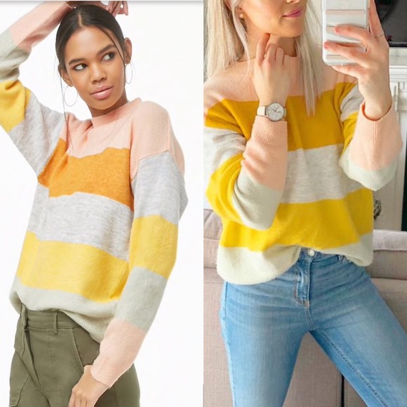 Forever 21 Sweaters - Colorblock Mockneck Sweater